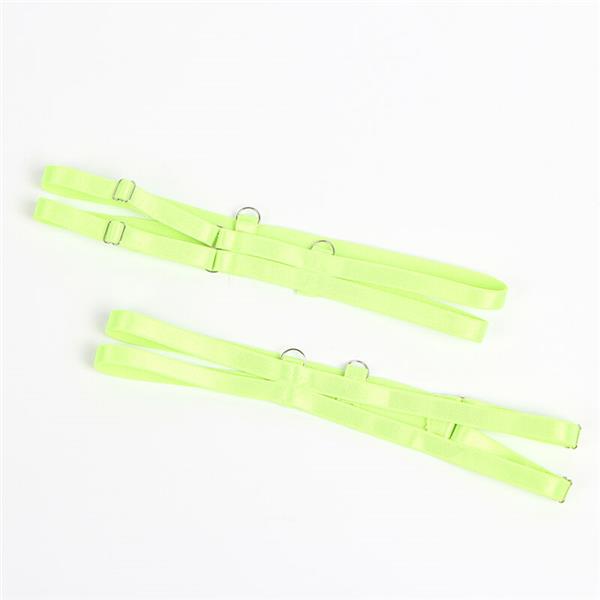 955328 BRA SET WITH LACE AND GARTER LINES GREEN AND BLUE L/XL