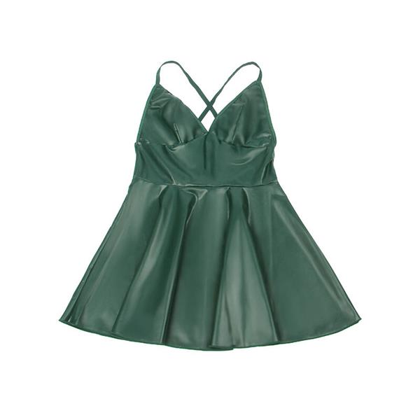 955441 DRESS WITH GREEN LEATHER STRAPS L/XL
