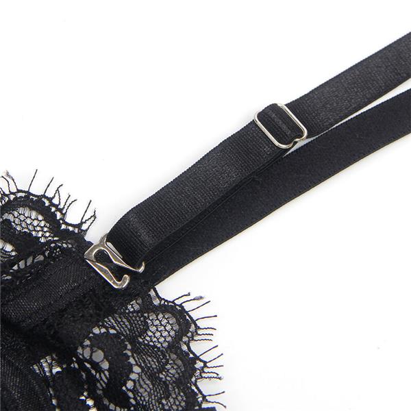 955502 ČIPKASTI BODI S MAŠNAMA I PODVEZICAMA CRNI L/XL