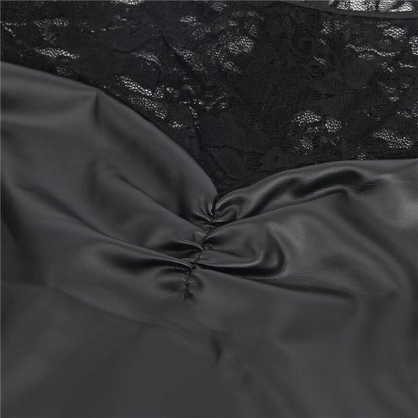 955595 LONG SLEEVE DRESS WITH BLACK LACE S/M