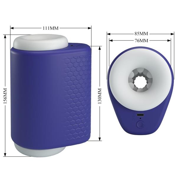 DJ LADY MUŠKI MASTURBATOR S VIBRACIJOM 5 POSTAVKI LJUBIČASTA