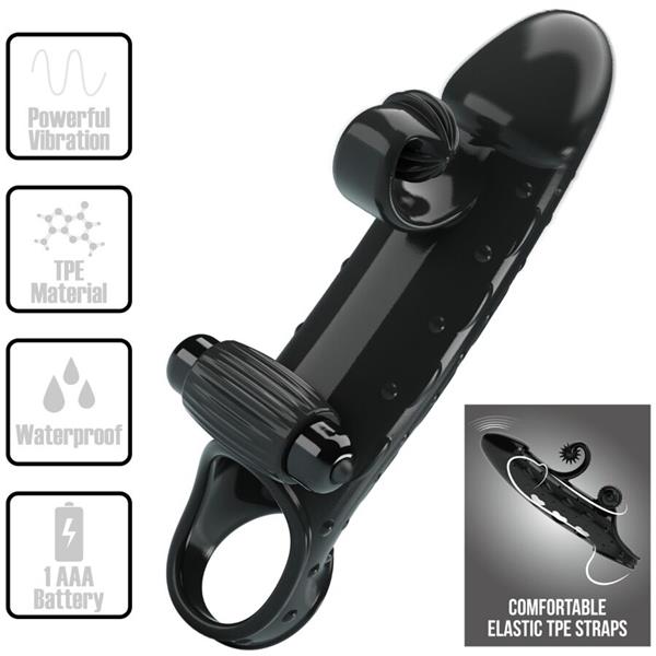 VIBRATING PENIS SLEEVE BLACK