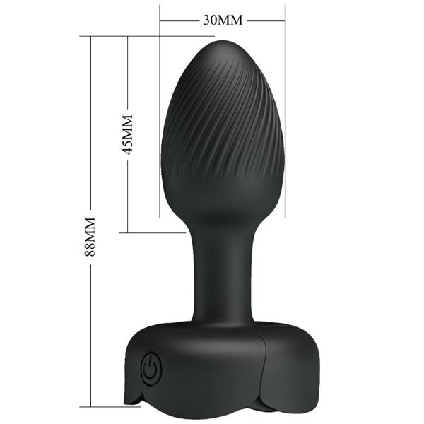 OLMAN ANAL PLUG WITH  LED LIGHT BLACK 8.8 CM