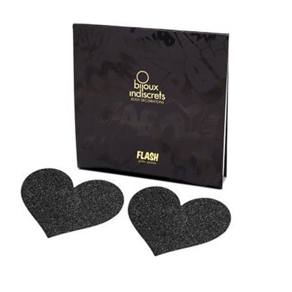 INDISCRETS FLASH BLACK HEART NIPPLE CUTS