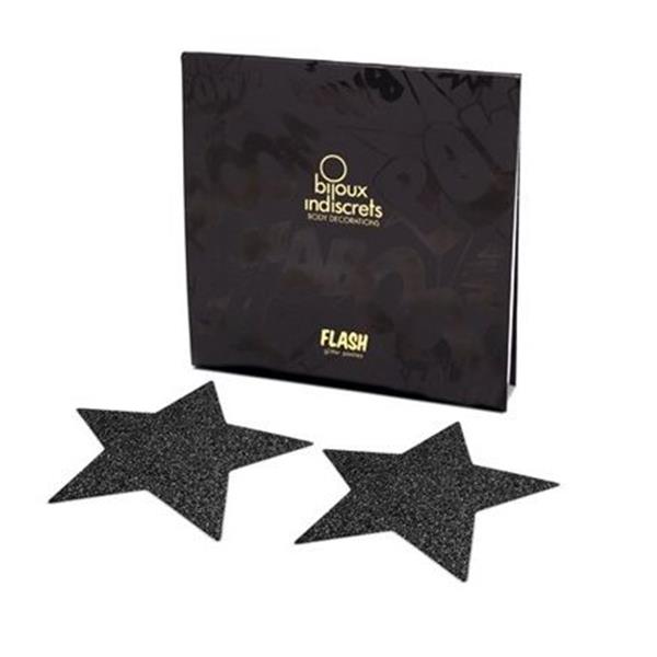INDISCRETS FLASH BLACK STAR NIPPLE CAPS