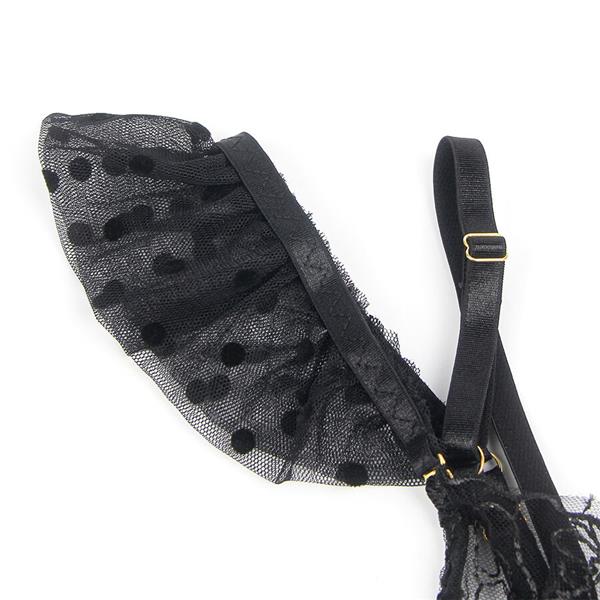957483 ČIPKASTI GRUDNJAK I PANTY SET CRNI S/M