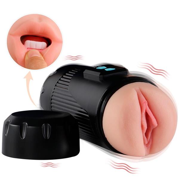 KAY DOUBLE MASTURBATOR WITH DUAL MOUTH AND VAGINA VIBRATION