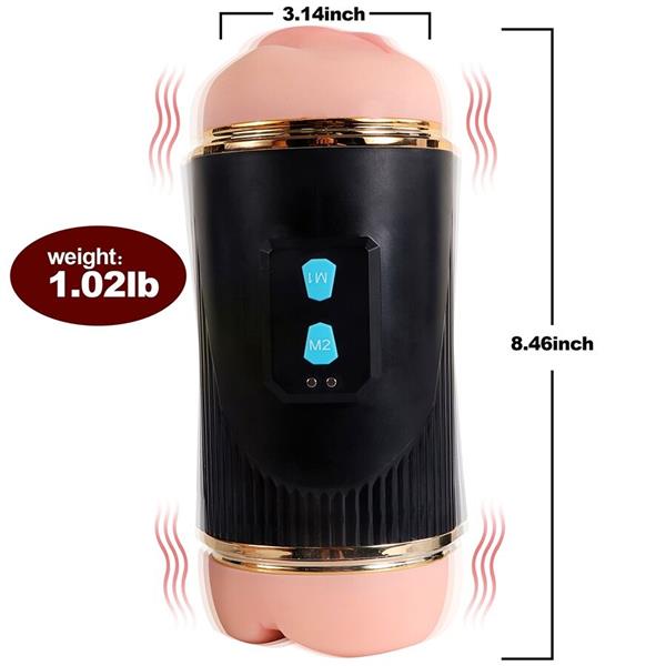 KAY DOUBLE MASTURBATOR WITH DUAL MOUTH AND VAGINA VIBRATION