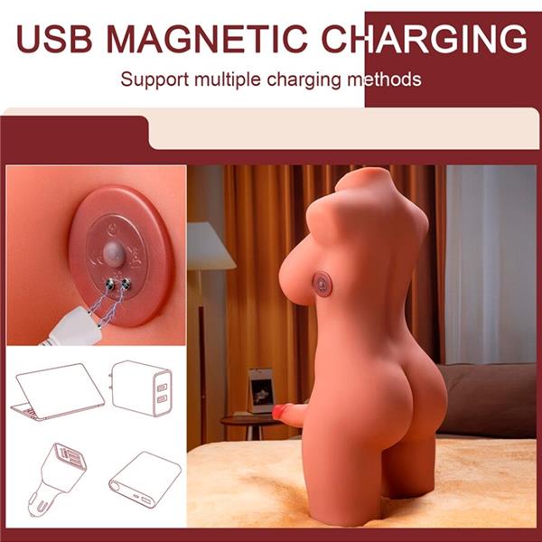 MIAH LADY BOY ŽENSKI TORSO Z DILDOM Z VIBRACIJO IN POTISKANJEM 55 CM