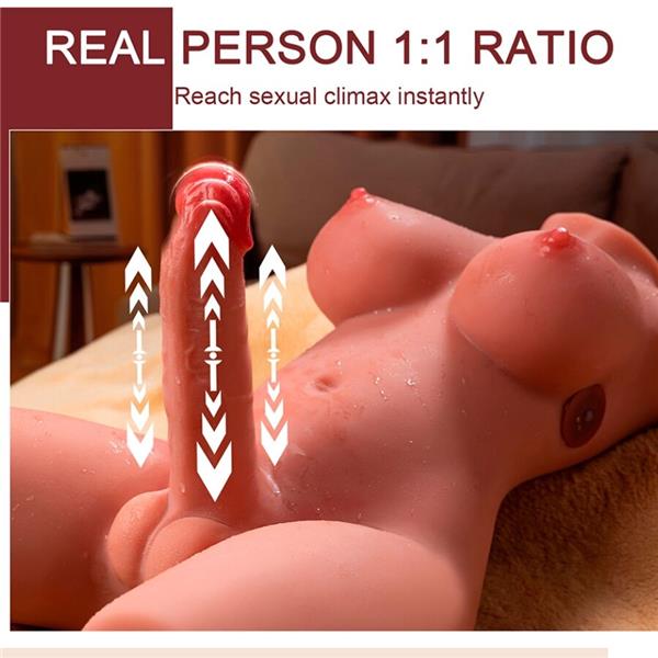 MIAH LADY BOY ŽENSKI TORSO Z DILDOM Z VIBRACIJO IN POTISKANJEM 55 CM