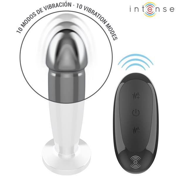 ANAL PLUG 10 VIBRATIONS METAL DILDO WITH REMOTE CONTROL M