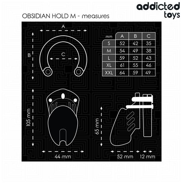 OBSIDIAN HOLD PENIS CAGE SIZE M