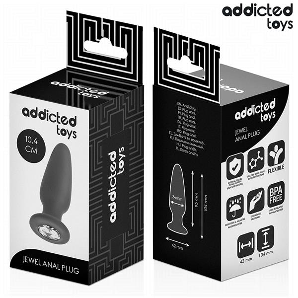 ANAL PLUG WITH JEWEL SILICONE SIZE M 10.4 CM