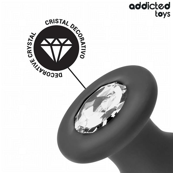 ANAL PLUG WITH JEWEL SILICONE SIZE M 10.4 CM