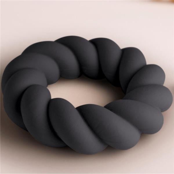 TWIST BLACK SILICONE MASTURBATOR RING