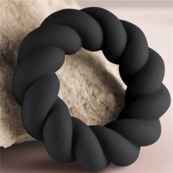 TWIST BLACK SILICONE MASTURBATOR RING