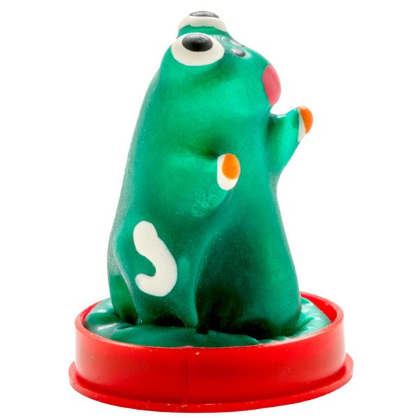 ROČNO POSLIKANI NOVOSTNI KONDOMI ŽABA MODEL 1