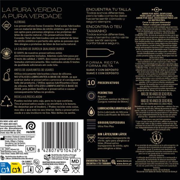 TOTAL CONNECTION XL ULTRA FINE PLUS LATEX FREE 10 UNITS