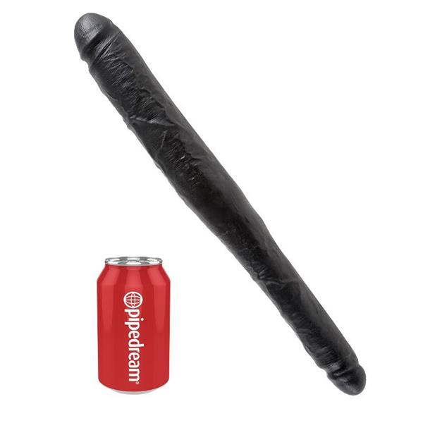 KING COCK SLIM DOUBLE DILDO BLACK 40.6 CM