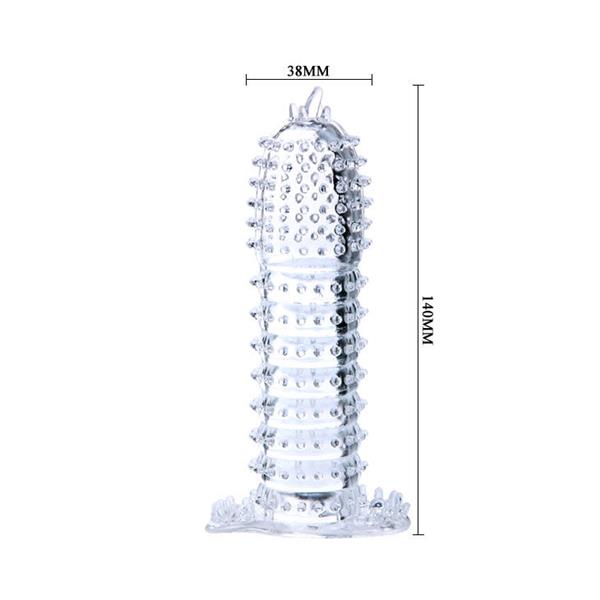 PREKRIVAČ ZA PENIS S ROZIM STIMULIRAJUĆIM TOČKAMA 14 CM