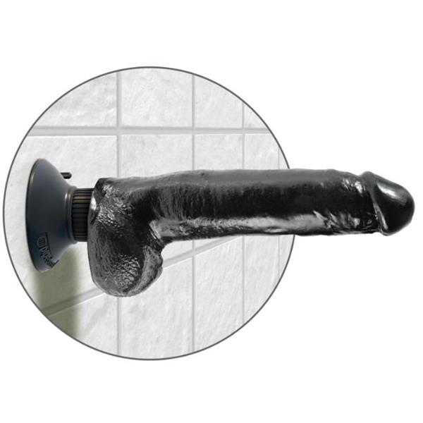 23 CM VIBRIRAJUĆI PENIS S JAJCIMA CRNI