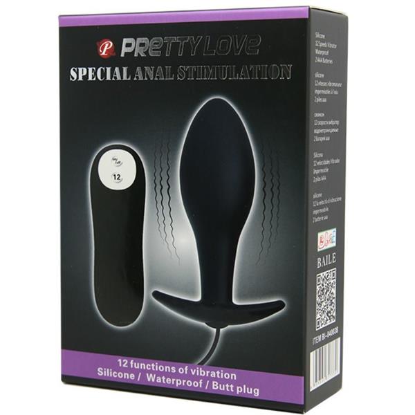 ANAL PLUG ANCHOR FORM SILICONE 12 VIBRATION MODES BLACK