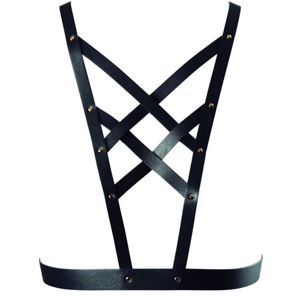 INDISCRETS MAZE CROSSED HARNESS WITH NECKLINE BLACK