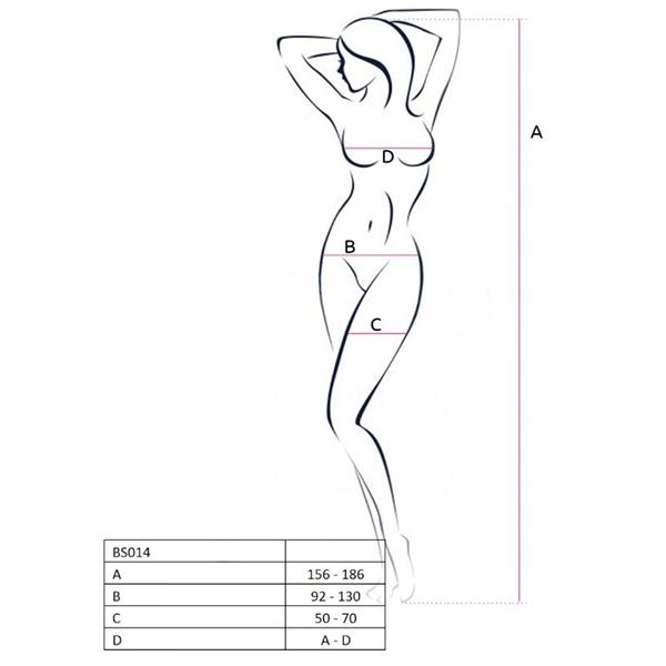 ŽENSKI BS014 BIJELA BODYSTOCKING JEDNA VELIČINA