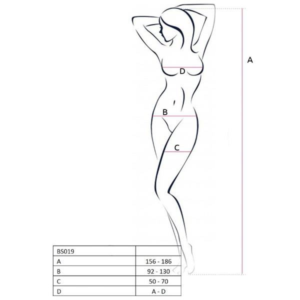 WOMAN BS019 WHITE BODYSTOCKING ONE SIZE