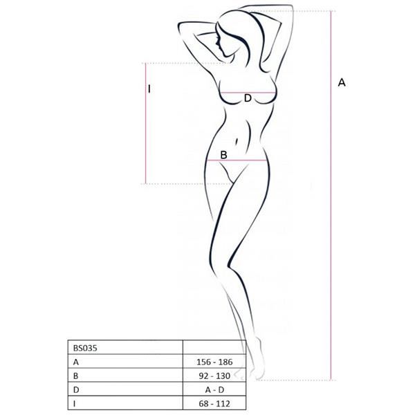 WOMAN BS035 WHITE BODYSTOCKING ONE SIZE