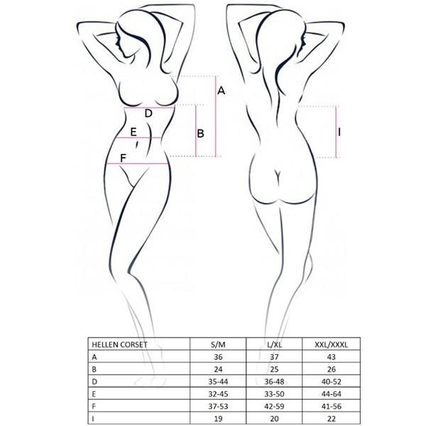 ŽENSKI HELLEN KORSET CRNI VELIČINA S/M