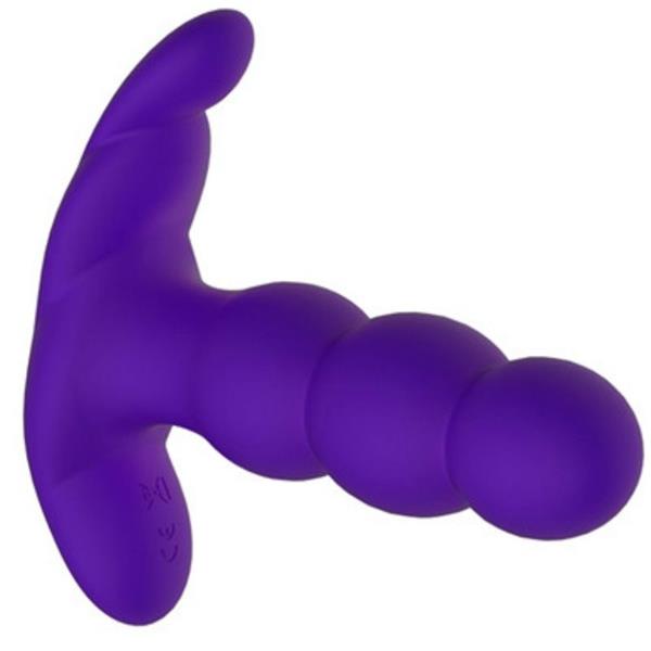 BISERNI ANALNI VIBRATOR S DALJINSKIM UPRAVLJANJEM LJUBIČASTI