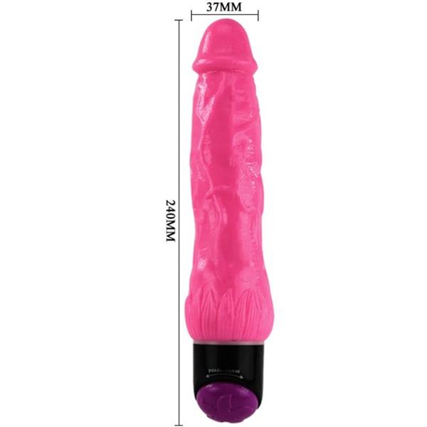 COLORFUL SEX REALISTIC VIBRATOR PINK 24 CM