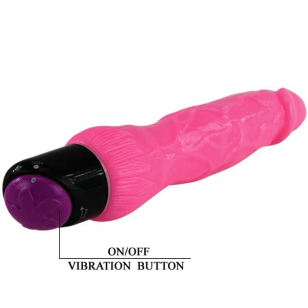 COLORFUL SEX REALISTIC VIBRATOR PINK 24 CM