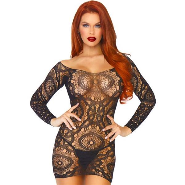 LACE LONG SLEEVED MINI DRESS ONE SIZE