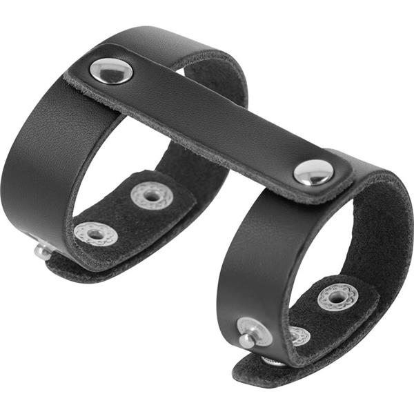 LEATHER ADJUSTABLE PENIS AND TESTICLE RING