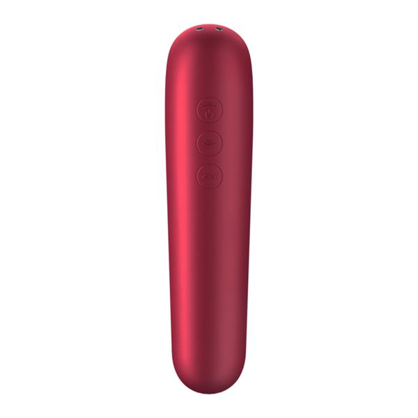 DUAL LOVE VIBRATOR I SUKTIONER S PULSIRAJUĆIM ZRAKOM CRVENI