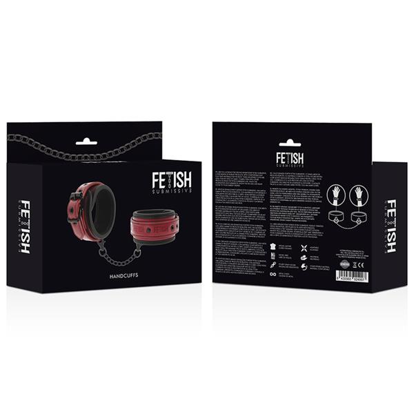 VEGAN LEATHER HANDCUFFS WITH NEOPRENE LINING