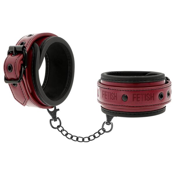 VEGAN LEATHER HANDCUFFS WITH NEOPRENE LINING