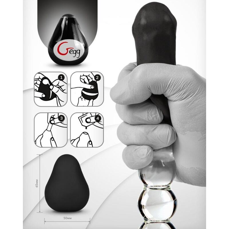 VEČKRATNA STRUKTURIRANA MASTURBATOR JAJCA ČRNA