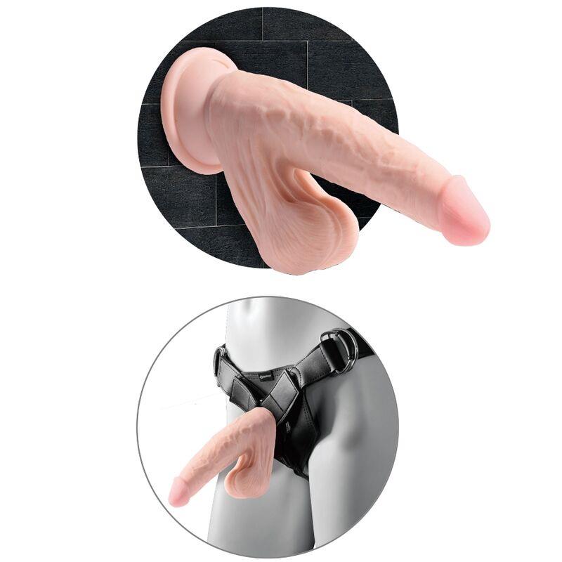 PLUS 3D DILDO S POKRETNIM TESTISIMA 24.5 CM SVJETLA KOŽA