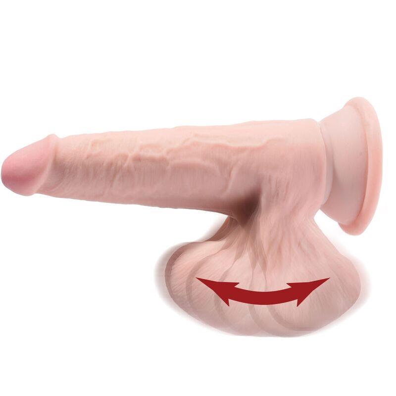PLUS 3D DILDO S LJULJAJUĆIM JAJIMA 15.2 CM SVJETLA KOŽA