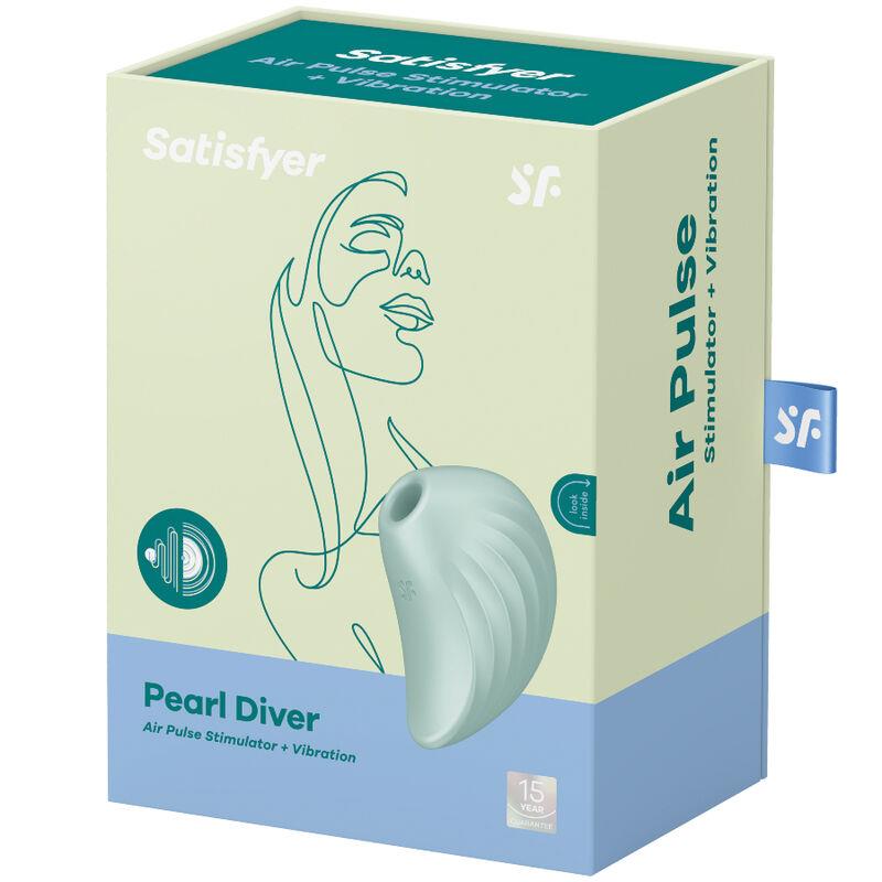 PEARL DIVER AIR PULSE STIMULATOR & VIBRATOR GREEN