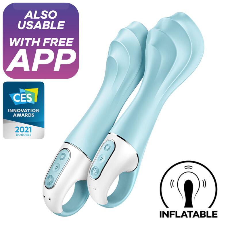 AIR PUMP VIBRATOR 5+ INFLATABLE G-SPOT VIBRATOR APP PLAVA
