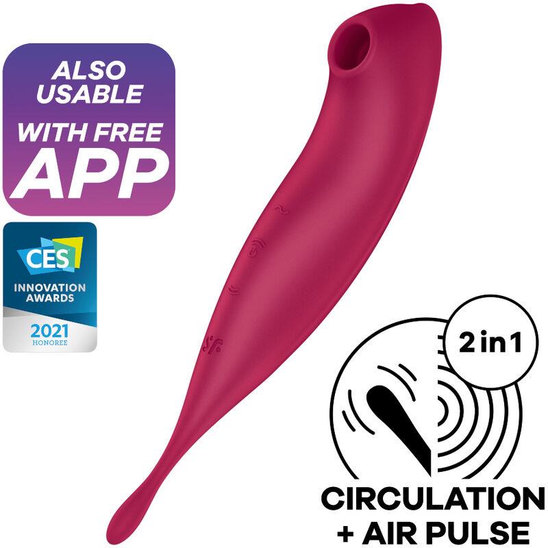 TWIRLING PRO+ AIR PULSE STIMULATOR & VIBRATOR APLIKACIJA CRVENA