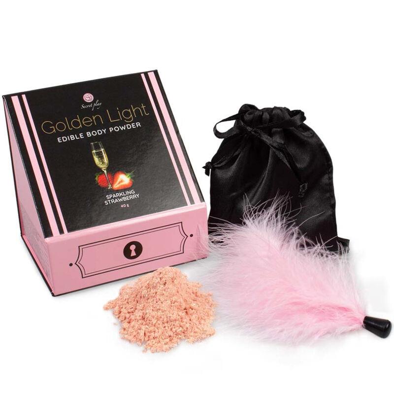 GOLDEN LIGHT KIT SPARKLING STRAWBERRY EDIBLE POWDER & FEATHER