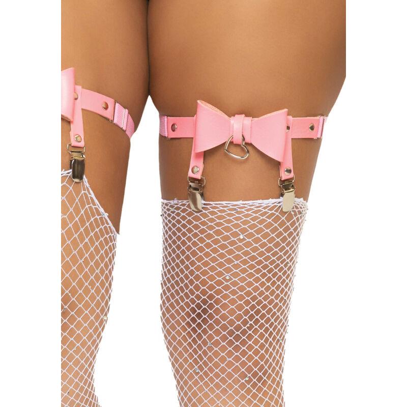 VEGAN LEATHER TIGH HIGH GARTER ONE SIZE - RED