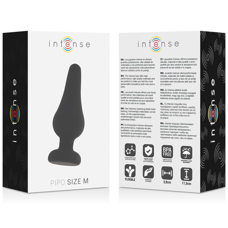 ANALNI PLUG PIPO M CRNI SILIKON 11 CM