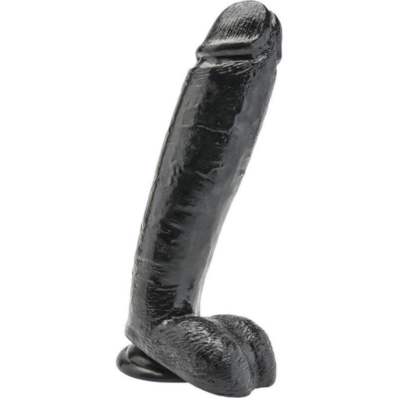 DILDO 25,5 CM S JAJCIMA CRNO