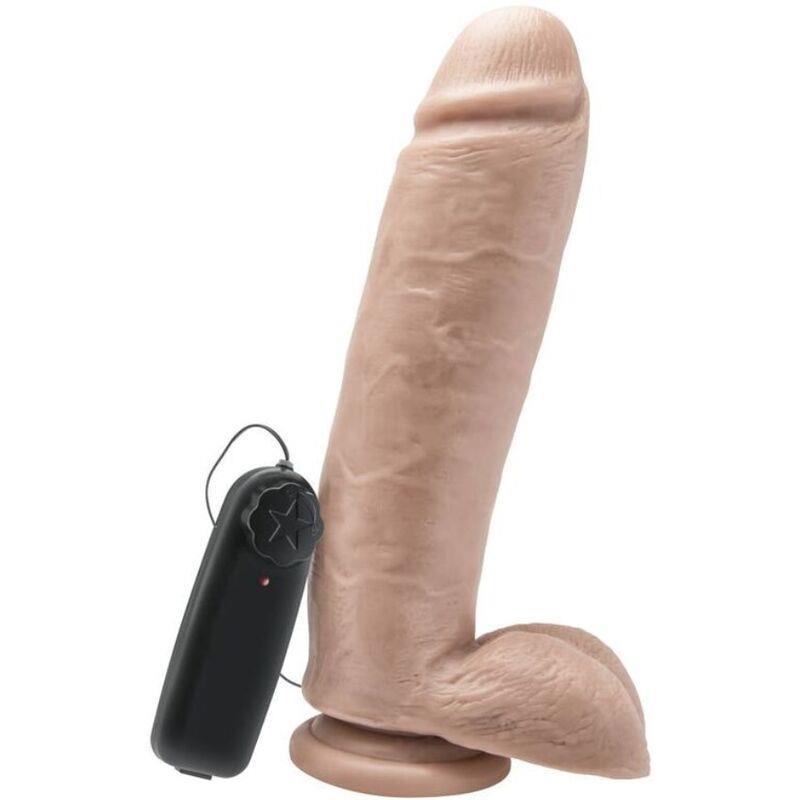 DILDO 25,5 CM S LOPTA VIBRATOR KOŽA